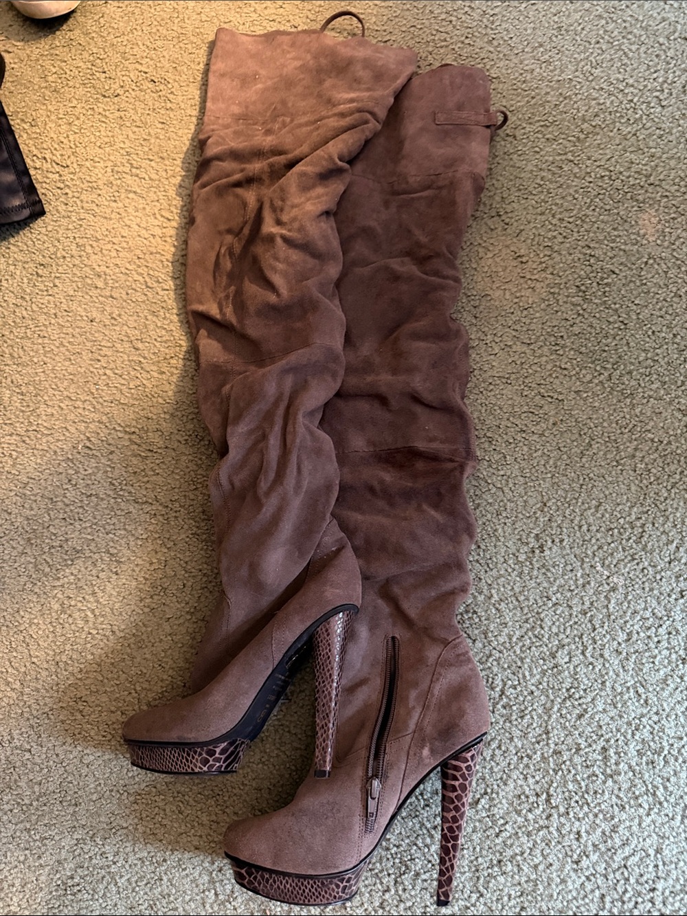 Bakers Brown Suede Over-the-Knee Platform Boots